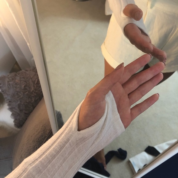 White Rib Knit Wrap Top - Picture 3 of 4